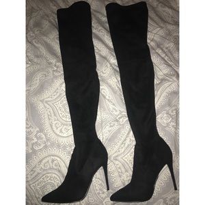 Faux suede Steve Madden thigh high boots